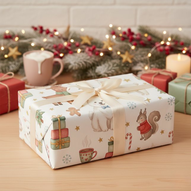 Papel de Presente de Natal Amigos Festivos Encanta (Unique Holiday Style)