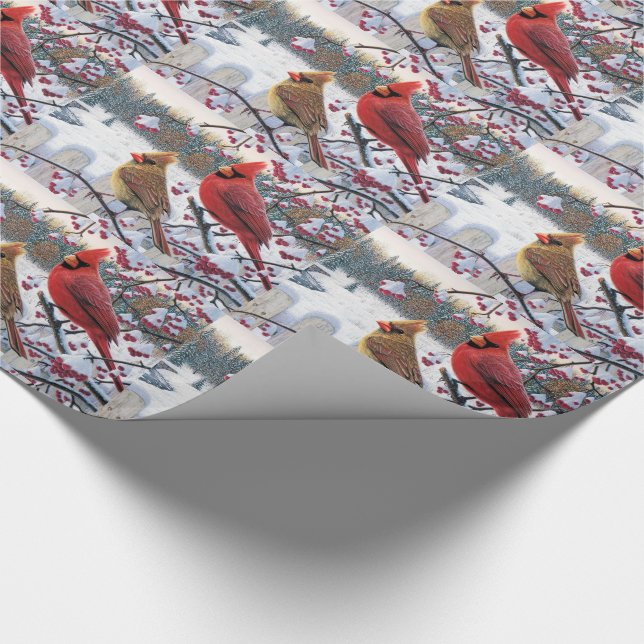 Papel de Presente de Natal/Cardinais (Ponta)