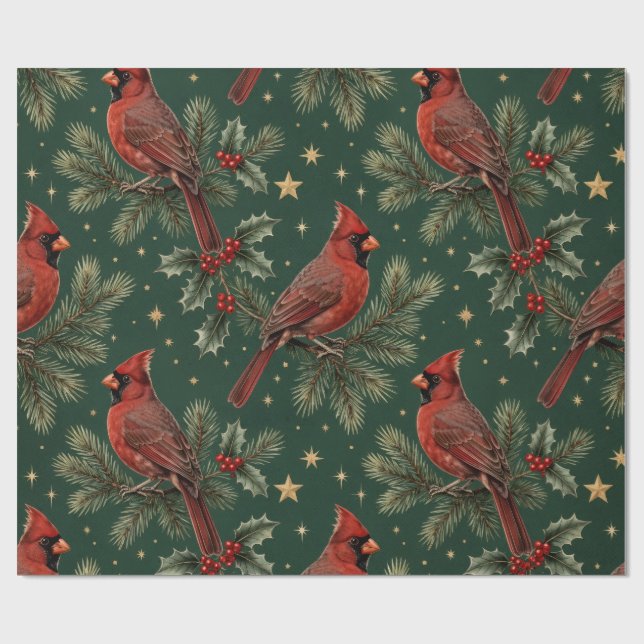 Papel de Presente de Natal Cardinal (Aberto)