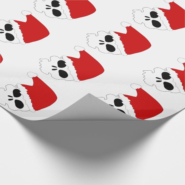 Papel de Presente de Natal/Caveiras de Papai Noel (Ponta)