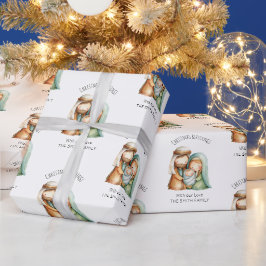 Papel de Presente de Natal Cena de Natividade
