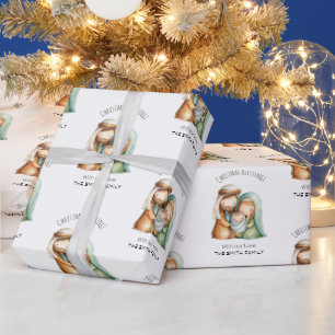 Papel de Presente de Natal Cena de Natividade