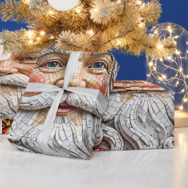 Papel de Presente de Natal com Mosaico 3D Festivo