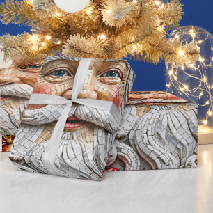 Papel de Presente de Natal com Mosaico 3D Festivo