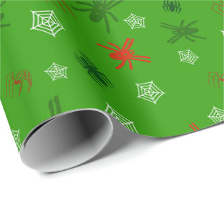 Papel de Presente de Natal com Tema de Aranha