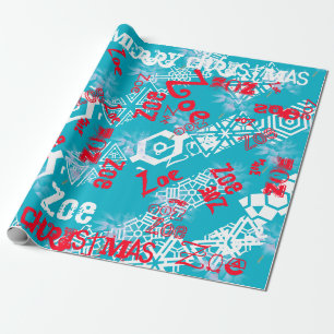 Papel de Presente de Natal Country com Nome Mutáve