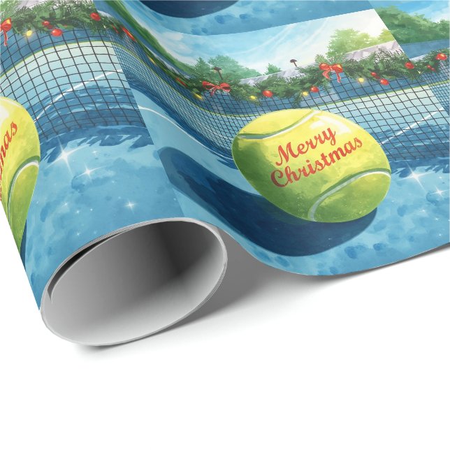 Papel de Presente de Natal de Bola de Tênis  (Ponta do rolo)