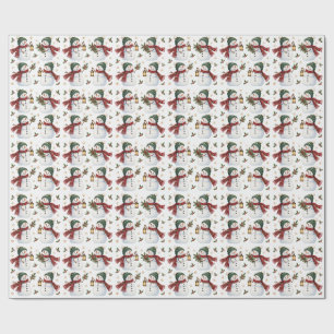 Papel de Presente de Natal de Inverno Homem de Nev