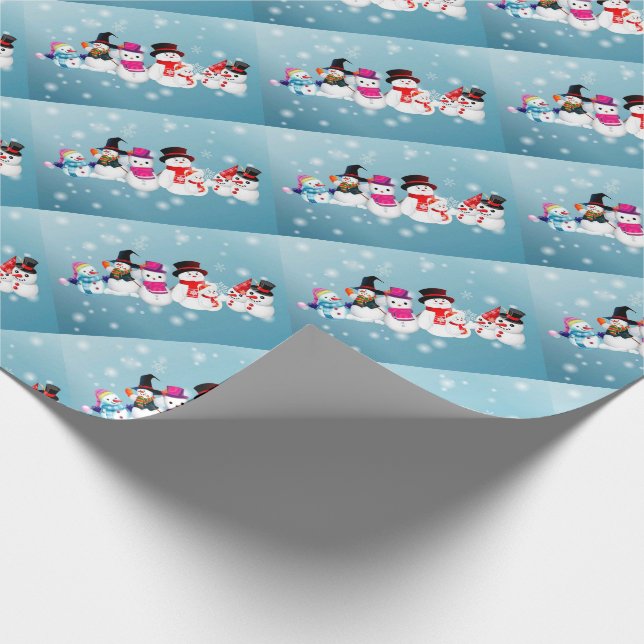 Papel de Presente de Natal/Família de Boneco de Ne (Ponta)