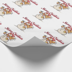 Papel de Presente de Natal/Feliz Natal & Boneco de
