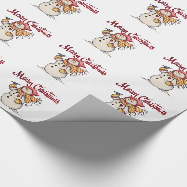 Papel de Presente de Natal/Feliz Natal & Boneco de (Ponta)