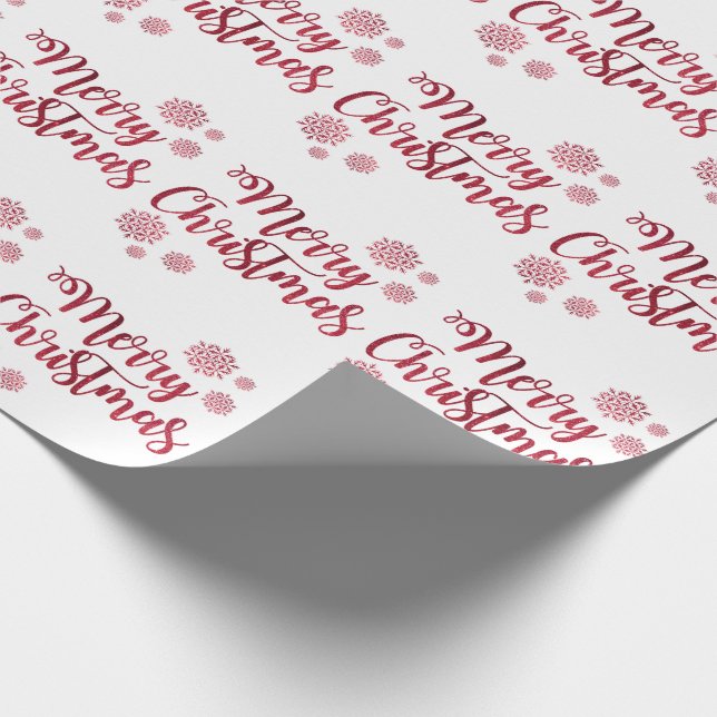 Papel de Presente de Natal/Feliz Natal com Floco d (Ponta)