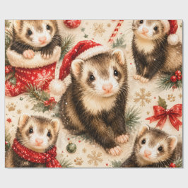 Papel de Presente de Natal Ferret Caprichoso