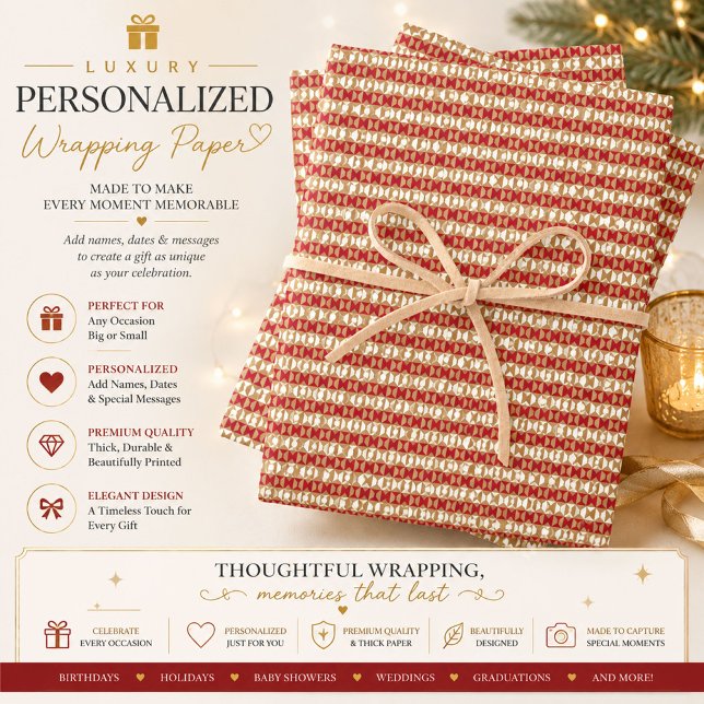 Papel de Presente de Natal Geométrico Personalizad (Criador carregado)