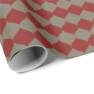 Papel de Presente de Natal Ogee em Salvia Vermelha