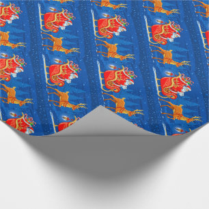 Papel de Presente de Natal/Papai Noel e Trenó