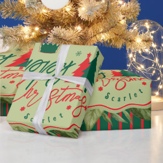 Papel de Presente de Natal Personalizado Com Nome