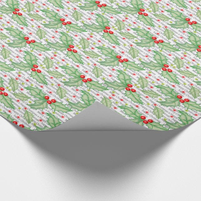 Papel de Presente de Natal/Pointsettas Sem Emenda (Ponta)