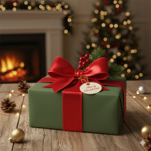 Papel de Presente de Natal Verde Floresta Profundo