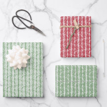 Papel de Presente de Natal Vermelho Escuro Verde Z