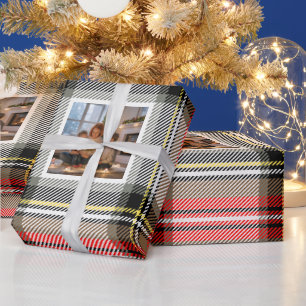 Papel de Presente de Natal Xadrez Personalizado co