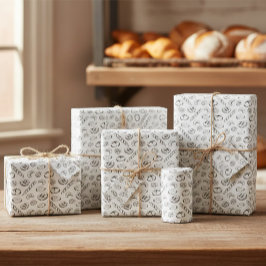 Papel de Presente de Padaria Desenhado à Mão