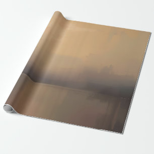 Papel de Presente de Paisagem de Pôr do Sol Abstra