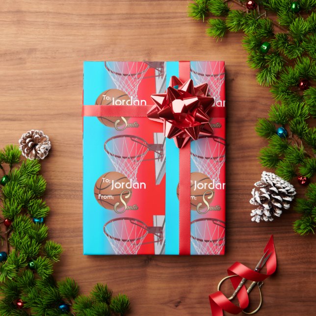 Papel De Presente De Papais noeis de basquete (Presente de Natal)