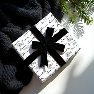 Papel De Presente De Papais noeis Vintage PoStage Mail Parcel Red & 