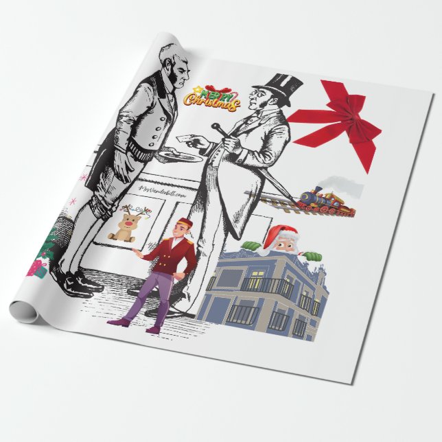 Papel De Presente 🎄 de papel de enrolamento vitoriano da idade Gild (Desenrolado)