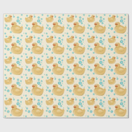 Papel de Presente de Pato de Borracha Amarelo Fofo