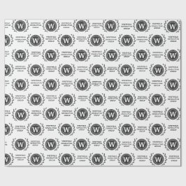 Papel de Presente de Presente de Monograma Comerci