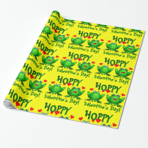 Papel de presente de sapos de desenho animado no D