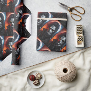 Papel de Presente de Terror Gótico de Vampiros Pre