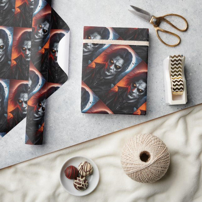 Papel de Presente de Terror Gótico de Vampiros Pre (Artesanato)