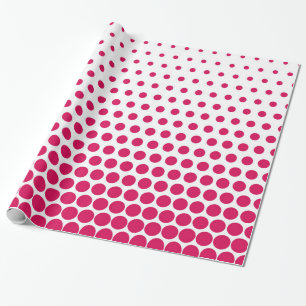 Papel De Presente Debian Red Bolinhas Modern White