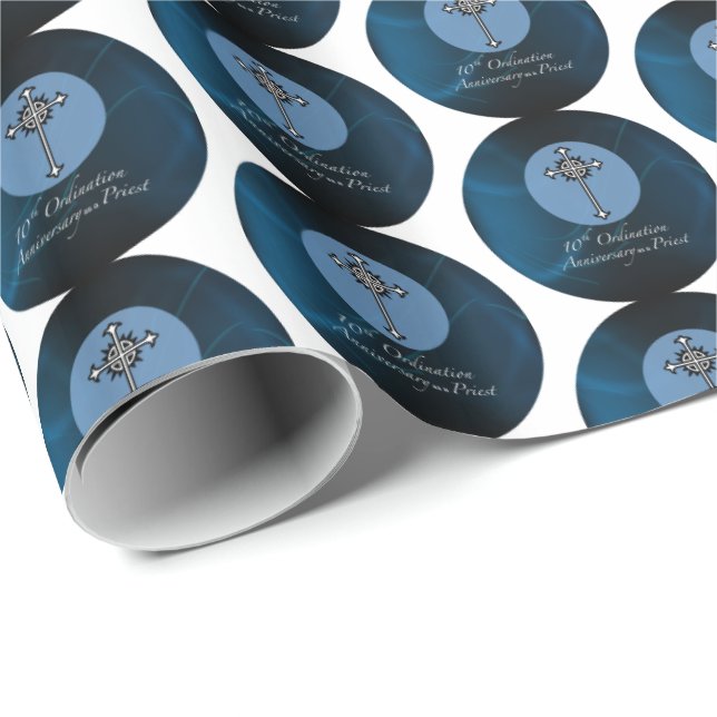 Papel De Presente Décima Ordenação Aniversário do Padre (Ponta do rolo)