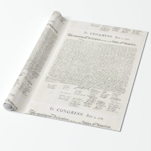 Papel De Presente Declaração de Independência dos Estados Unidos