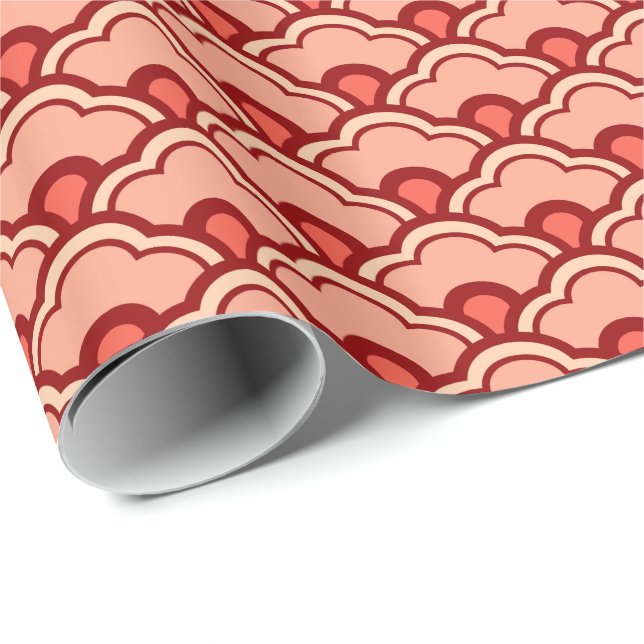 Papel De Presente Deco Chineses — Caldeiras, Pêssegos, Ferrugem e Cr (Ponta do rolo)