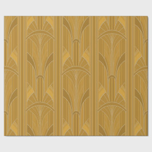 Papel De Presente Deco de arte do ouro20s - Dourado amarelo