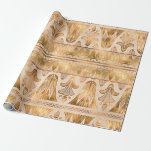 Papel De Presente Deco de Arte do Shimmer Dourado