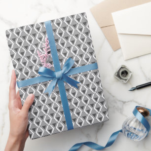 Papel De Presente deco geométrico impressão de cinza de branco
