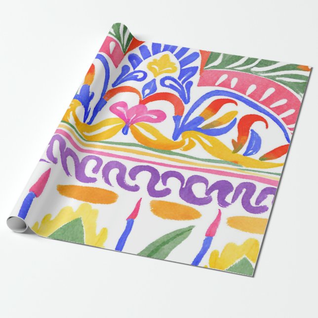 Papel De Presente decor romeno tradicional (Desenrolado)