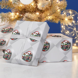 Papel De Presente Decoração da árvore de bolhas de Natal verde-pr