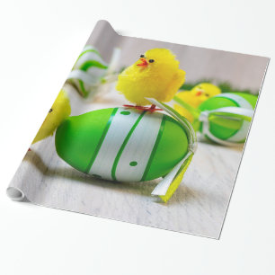 Papel De Presente Decoração da Páscoa - Ovos e pintinhos de Pásc