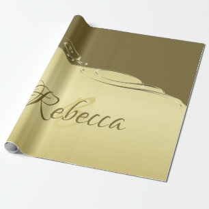 Papel De Presente Decoração de metal dourado de luxo em ouro militar