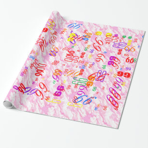 Papel De Presente Decoração de Nuvens Rosa Fúcsia Festivas