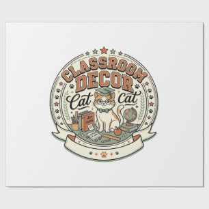 Papel De Presente Decoração de Sala de Aula Gato Decoração de Sala d