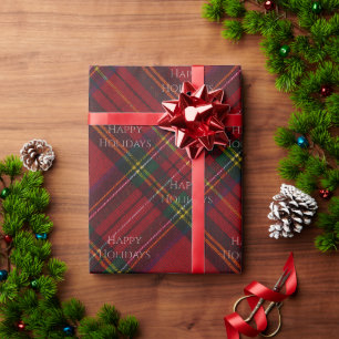 Papel De Presente Decoração Personalizada de Xadrez Feliz Natal