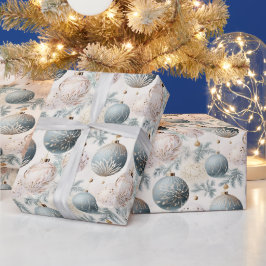 Papel De Presente Decorações de Árvores de Natal Azul e Branco Paste